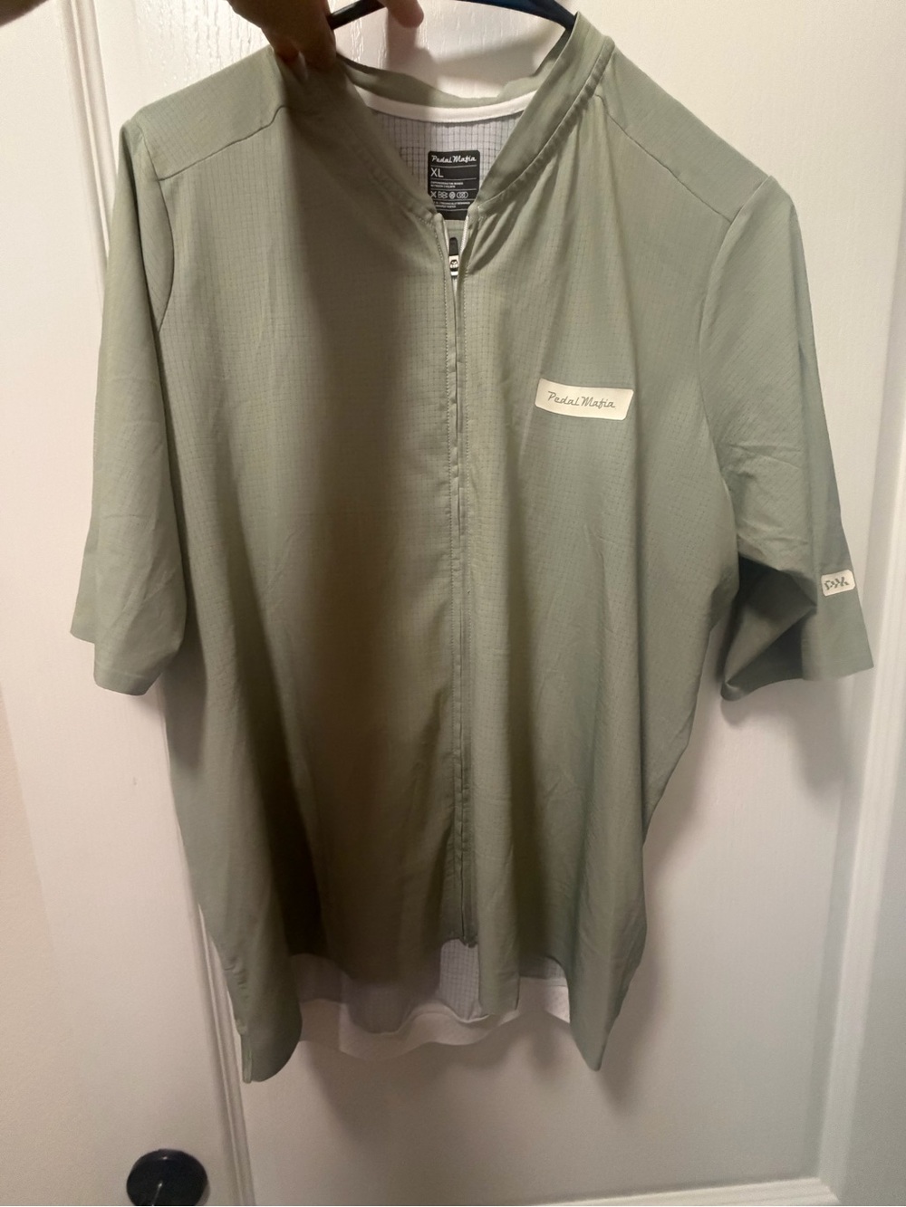 Pedal Mafia Men's Olive Green Cycling Jersey - Short Sleeve Full Zip